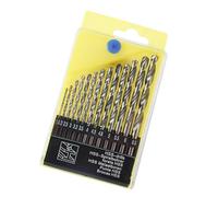 Aumotop Jeu de Forets en Acier Rapide, Embout Hélicoïdal en Métal Dur pour le Perçage de L'Acier Inoxydable dans un étui Rangement pour Usage Domestique/industriel, Acier à Roulement Laiton 13