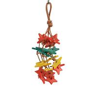 Aumotop Jouet étoile en Bois pour Oiseaux, Résistant à la Mastication, pour Perroquets et Tourtereaux Joueurs, fabriqué avec Un Matériau Non Toxique Réduire Le Stress (Colorée)