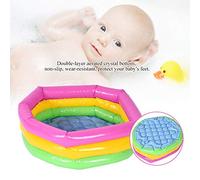 Aumotop Jouet Spatial Arc-en-Ciel à Trois Couches, Table de Sable, Pêche, Petite Piscine Gonflable pour Enfants, Piscine à Balles pour bébé (90 cm)