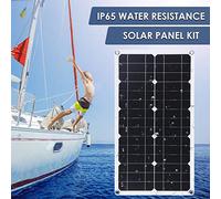 Aumotop Kit de Panneau Solaire Monocristallin 50 W pour Camping en Plein Air, Usage Domestique, Voiture et Panneau Solaire Flexible avec Contrôleur et Affichage LED (Kit panneau solaire avec