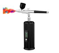 Aumotop Kit de Peinture à L'aérographe avec Buse de 0,35 Mm, Batterie Rechargeable, Fonction Double Action, Idéal pour la Coloration Modèles, la Décoration Gâteaux, à Maison ou en Studio, Alliage