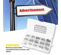 Aumotop Kit de Rivets en Acier Inoxydable de Haute qualité pour la Fixation Plaques Signalétiques, D'étiquettes - Assortiment Rivets à Tête Ronde M2-M5 250 Pièces pour L'artisanat Bricolage