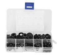 Aumotop Kit de Rondelle de Joint Plat en Plastique en Nylon Durable pour éviter les Fuites M2-M8 350 Pièces pour Projet Bricolage Noir