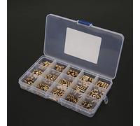 Aumotop Kit D'écrous à Insertion Moletée en Laiton avec 15 Types pour équipements électriques, Coffret D'écrous à Insertion en Laiton de Haute qualité pour les Travailleurs de Maintenance
