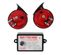 Aumotop Klaxon de Voiture électrique Double Ton Klaxon D'escargot Fort étanche avec Contrôleur de 12 Sons pour Voiture/moto 12 V 2 Pièces Métal Rouge