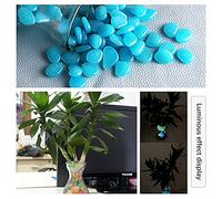 Aumotop Lot de 100 Pierres Décoratives Lumineuses et Vibrantes pour Aquarium, Intérieur et Extérieur, Roches de Jardin Zen Lumineuses Qui Brillent dans Les Galets Sombres, Matériau en Résine,