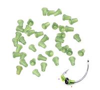 Aumotop Lot de 20 Vis à Appât pour Bouillettes en Acier Robuste + 40 Bouchons D'hameçon en TPR pour Pêche à la Carpe - Facile Utiliser Appâts Souples et Hameçons Manivelle - Acier/Blanc et Vert Les