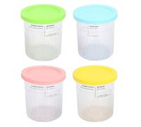 Aumotop Lot de 4 Gobelets à Glace avec Couvercles Adaptés aux Récipients Réutilisables NC500 NC501, Options Personnalisables pour la Famille et les Amis, Matériau de qualité Alimentaire, Facile à