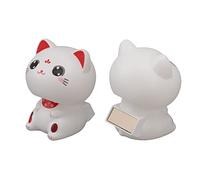 Aumotop Lucky Nodding Cat Énergie Solaire Lumineuse - Belle Sculpture de Chat Porte-bonheur - Applicable pour Tableau de Bord Voiture, Ameublement - Panneau Réception Lumière Solaire intégré (avec