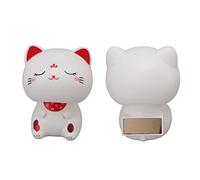 Aumotop Lucky Nodding Cat Énergie Solaire Lumineuse - Belle Sculpture de Chat Porte-bonheur - Applicable pour Tableau de Bord Voiture, Ameublement - Panneau Réception Lumière Solaire intégré