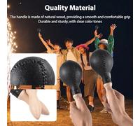 Aumotop Maracas à Manche en Bois, Instruments à Percussion avec Marteau de Sable pour Performances en Direct, Fêtes KTV, 1 Paire de 25cm