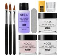 Aumotop Meilleur Ensemble de Sculpture D'extension D'Ongles en Acrylique avec Liquide Acrylique EMA, Idéal pour le Bricolage des Ongles en et le Salon Manucure, Poudre 3 Couleurs