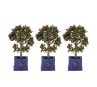 Aumotop Micro Plantes Paysagères Modèle d'arbre Fruitier Artificiel coloré pour Maison de Poupée à L'échelle 1:12, Conception de Feuilles en Couches, 3 Pièces pour Affichage Jardin Maison Poupée