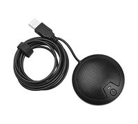 Aumotop Microphone de Conférence USB Universel, Micro Omnidirectionnel Haute sensibilité pour Ordinateur Portable, Voyant Rouge, Enregistrement Vidéo, Entretien, Métal et Plastique, Portée de Prise