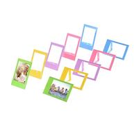 Aumotop Mini Cadre Photo en Plastique de 7,6 Cm, Lot de 10 Cadres Photo Instantanés Colorés pour Film Mini 8 7s 90 25 50s 9 SP-1 SP-2, Support Bureau pour Afficher Souvenirs