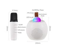 Aumotop Mini Haut-Parleur de Machine de karaoké sans Fil avec Effet Changement Son Magique pour Les Fêtes à la Maison Lumière D'ambiance KTV Double Microphone Haut-Parleur BT Portable pour Fête