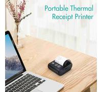 Aumotop Mini Imprimante Thermique Portative sans Fil de Reçus Connexion USB BT Haute Vitesse pour Les Ventes de Restaurants 2 Pouces 57 Mm avec 1 Rouleau Papier à L'intérieur (Noire)