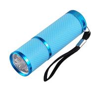 Aumotop Mini Lampe de Poche UV Portative 9 LED, Détecteur de Nail Art, Lampe Poche pour Masque Facial, Aluminium Jaune (Bleue)
