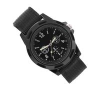 Aumotop Montre-Bracelet Analogique de Style Militaire, Mouvement électronique Précis pour Les Activités Quotidiennes, Bracelet en Nylon Réglable Confortable (Noire)