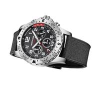 Aumotop Montre Pilote à énergie Solaire avec Boîtier en Acier Inoxydable, pour Homme, Montre Chronographe Résistante à L'eau pour la Natation et la Plongée en Apnée