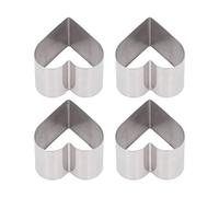 Aumotop Moule à Gâteau, 4 Pièces Multifonctions en Acier Inoxydable DIY en Forme de Coeur Gâteau Cookie Cuisson Emporte-pièce Moule Outil Couvercle pour Hôtel Maison Restaurants (Forme de coeur)
