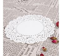 Aumotop Napperons Jetables en Papier de Dentelle Blanche Absorbant L'huile, Empêche le Gâteau de Coller pour les Outils Cuisson, Accessoires 150 Pièces pour Pâtisserie et Barbecue