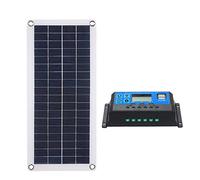 Aumotop Panneau Solaire de Charge Efficace à Double Sortie 20W pour Le Camping, la Randonnée, la Pêche, Contrôleur Solaire 12V/24V pour Batteries au Plomb
