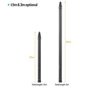 Aumotop Perche à Selfie Réglable en Fibre de Carbone pour Caméra Panoramique, Design élégant, Idéale pour Prendre des Selfies et Photos Groupe, Couleur Noire (1,5 m)