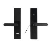 Aumotop Poignée de Serrure de Porte D'entrée sans clé avec Mot Passe Virtuel et Carte IC Cryptée, Serrure Intelligente pour la sécurité du Bureau et la Maison, Mécanisme Verrouillage Facile à (Noire)