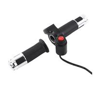 Aumotop Poignées D'accélérateur Torsadées pour Vélo électrique, Poignée D'affichage LED à 3 Vitesses pour Scooters à Tension Universelle, Indicateur de Batterie en Temps Réel, Adaptées aux (Argent)