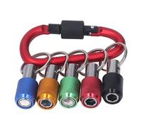 Aumotop Porte-clés en Métal Porte-embout de Tournevis Ensemble de -embouts Tournevis Portable avec 5 Douilles Couleur pour à Main, embout à Tige Hexagonale 1/4 Po pour Diverses Tâches Perçage