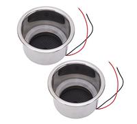 Aumotop Porte-gobelet LED en Acier Inoxydable 304 Lumineux avec 8 LED pour Voiture, Bateau, Facile à Installer pour Table, Tableau de Bord, Comptoir, Dossier de Siège (Verte)