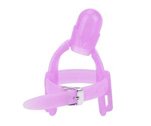 Aumotop Protecteur de Pouce Réglable en Silicone pour Bébés, Soulagement des Morsures de Dentition Pendant 12 Mois et Plus - Caoutchouc Non Toxique et Sûr, Couleur Vive (Violet)