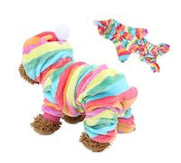 Aumotop Pyjama en Flanelle pour Vêtements Chauds pour Animaux de Compagnie, Fils élastiques Le Confort et Le Style, Couleur Arc-en-Ciel, 1 Pièce Idéal Chiens et Chats (XS)