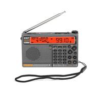 Aumotop Radio Portable Multibande avec Lecteur de Musique BT, pour Camping en Plein Air, Randonnée, Matériau ABS Gris (Orange)