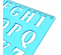 Aumotop Règle de Dessin en Plastique, Modèle Creux, Pochoir pour Enfants, Fournitures Scolaires et de Bureau, Outil d'apprentissage L'alphabet et Chiffres Léger Durable pour étudiants, Couleur