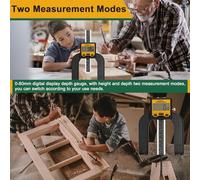 Aumotop Règle de Hauteur de Scie à Table Numérique, Jauge Profondeur Magnétique, Affichage LCD, Outil Mise Hors Tension Automatique pour les Amateurs Bricolage, Règle Profondeur pour le Travail du