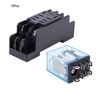 Aumotop Relais 8 Broches de Haute qualité + Ensemble de Base pour une Meilleure Protection sécurité avec 10 Bobines LY2NJ DC 24 V, pour les Amateurs Composants électroniques