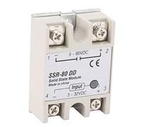 Aumotop Relais Statique 80 A SSR-80DD de qualité Industrielle sans étincelle de Commutation, Longue Durée Vie et Conception Compacte pour la Protection des Environnements Difficiles, Couvercle en