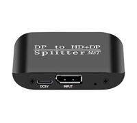 Aumotop Répartiteur + Haute Résolution, Adaptateur Plug and Play pour Deux Moniteurs, Prise en Charge 3D et HDR, adapté aux Utilisateurs de Pro, Coque en Fer 3,0x2,1x0,8 Pouces