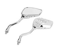 Aumotop Rétroviseur de Moto en Forme de Griffe Crâne, Rétroviseurs Latéraux Squelette Chromés Durables pour les Modèles avec Filetage 8 Mm à 10 Mm, 2 Réflecteurs Guidon pour les Amateurs Style Course