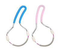 Aumotop Spring Facial Hair Remover Set 2pcs Épilateur Portable pour une épilation Facile sur la Lèvre Supérieure, le Menton et les Joues, adapté aux Voyages, en Acier Inoxydable Bleu