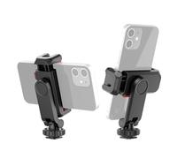 Aumotop Support de Trépied de Téléphone Rotatif à 360 °, Double Pince à Chaussure Froide, Mini Léger, Facile Utiliser pour Smartphone Vlog Streaming en Direct Noir