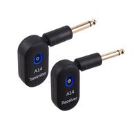 Aumotop Système de Guitare sans Fil, émetteur-récepteur Portable Rechargeable, Son Haute fidélité pour Guitare électrique/acoustique, Basse, Violon, Interprètes, Matériau ABS Noir