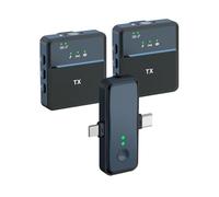 Aumotop Système de Microphone Cravate sans Fil avec Puce Intelligente de Réduction du Bruit pour Un Enregistrement Sonore Clair pour Appareils Photo, Smartphones, Ordinateurs - Batterie Longue Durée