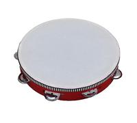 Aumotop Tambourin à Main avec Petites Cloches, Instrument de Percussion en Bois Durable pour la Danse et la Performance (Couleur du bois de 7 pouces)