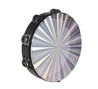 Aumotop Tambourin à Main en Bois à Double Rangée pour Danses et Fêtes, Instrument de Musique Léger et Portable, Idéal pour les Jeux D'enfants 8 Pouces (10 pouces)