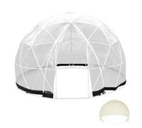 Aumotop Tente à Bulles Extérieure Tente de Fête Transparente pour 6 à 12 Personnes avec 2 Couvertures pour Abri de Jardin Igloo Fête Jardin Matériau PVC Blanc HDPE ABS + PVC