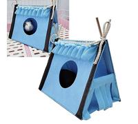Aumotop Tente de Cachette de Lapin, Cage Tunnel en Feutre Doux pour Petits Animaux, Jeu et Repos, 1 X Tente Cachette pour Hamster (Bleu)