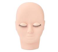 Aumotop Tête de Mannequin D'extension de Cils, Visage 3D Réaliste pour Débutants, Caoutchouc et Silicone Doux et Respectueux L'environnement, Parfait pour la Pratique du Maquillage, 17,5 X 10,7 Cm
